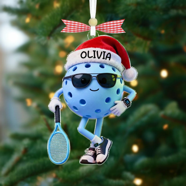 Custom Pickleball Christmas Ornament 2025, Personalized Christmas Gift for Pickleball Players, Lovers & Sports Fans, Unique X-Mas Gift