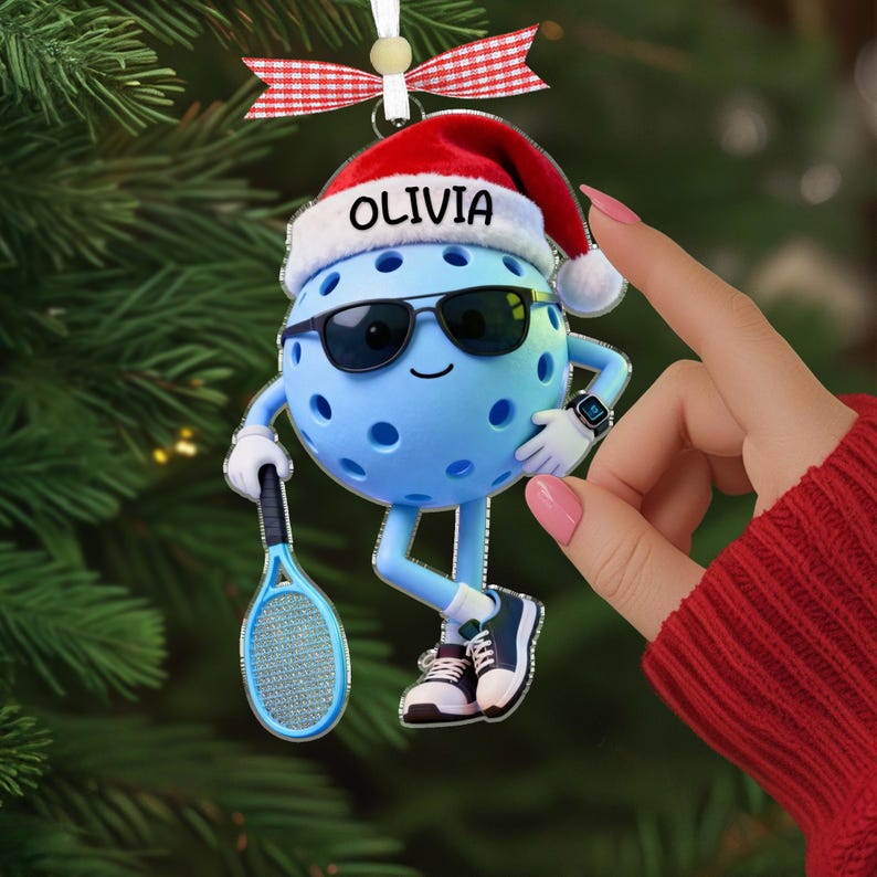 Custom Pickleball Christmas Ornament 2025, Personalized Christmas Gift for Pickleball Players, Lovers & Sports Fans, Unique X-Mas Gift