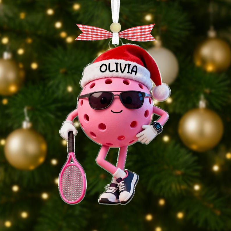 Custom Pickleball Christmas Ornament 2025, Personalized Christmas Gift for Pickleball Players, Lovers & Sports Fans, Unique X-Mas Gift