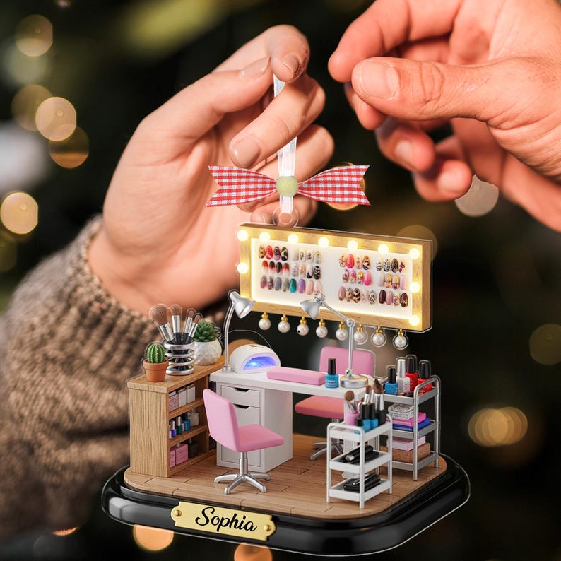 Personalized Nail Artist Christmas Ornament,Nail Tech Xmas Ornament,Nail Salon Decor,Nail Artist Gift,Nail Polish,Manicurist,Beauty Lover