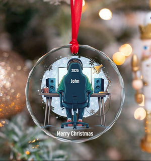 Personalized Gamer Ornament, Boy Playing Video Game Player Christmas Ornament, Cool Gaming Ornament, Game Lover Gifts
