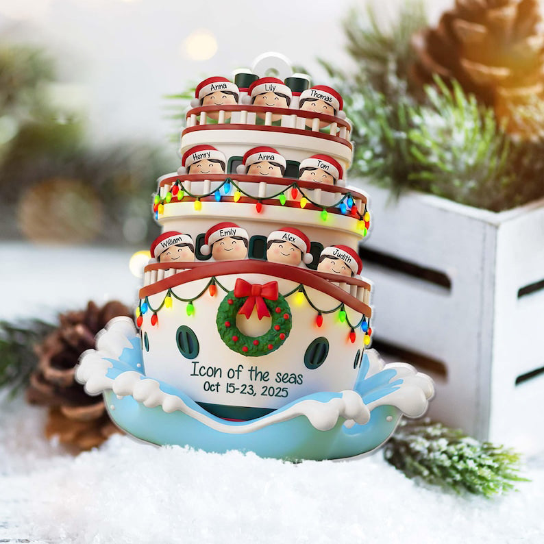 Personalized Cruise Ship Vacation Ornament, Cruise Ship Ornament, Personalized Vacation Ornament, Cruise Christmas Gift, Cruise Lover Gift