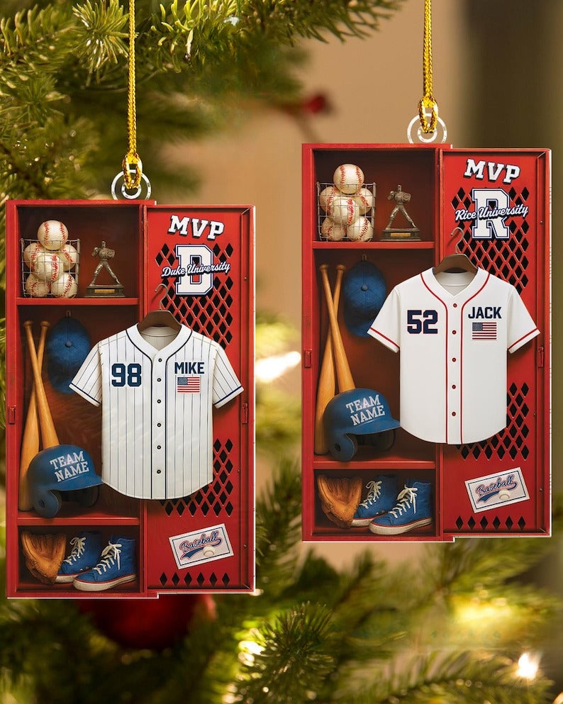 Personalized Baseball Player Christmas 2D Ornament, Baseball Ornament, Baseball Team Keepsake, Baseball Team Gift, Christmas Gifts