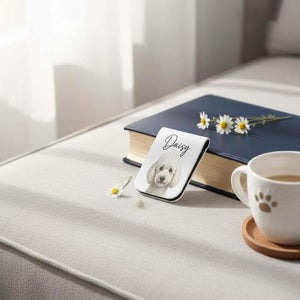 Personalized Magnetic Pet Bookmark, Dog Photo Bookmark, Pet Loss Bookmark, Pet Remembrance Gift, Dog Cat Leather Bookmark, Pet Lover Gifts