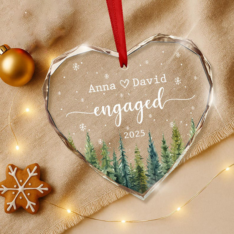 Our First Christmas Engaged Ornament, Engaged Christmas Ornament, Custom Engagement Keepsake, Personalized First Christmas Engaged Ornament