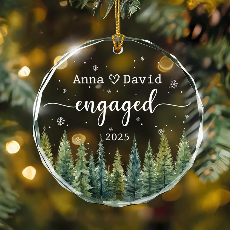 Our First Christmas Engaged Ornament, Engaged Christmas Ornament, Custom Engagement Keepsake, Personalized First Christmas Engaged Ornament
