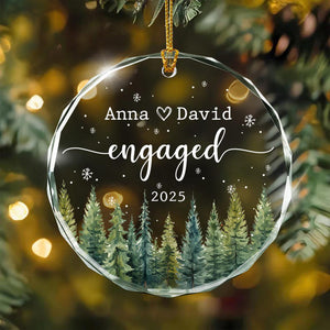 Our First Christmas Engaged Ornament, Engaged Christmas Ornament, Custom Engagement Keepsake, Personalized First Christmas Engaged Ornament