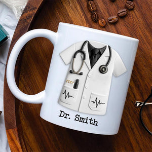 Personalized Custom Mug Doctor Name, Honor Your Favorite Doctor, Medical Uniform And Equipment, Coffee Mug, Gift For Healthcare Workers