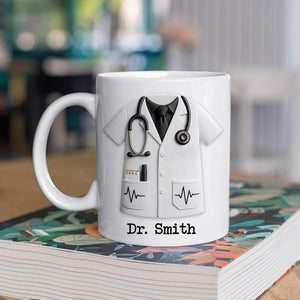Personalized Custom Mug Doctor Name, Honor Your Favorite Doctor, Medical Uniform And Equipment, Coffee Mug, Gift For Healthcare Workers