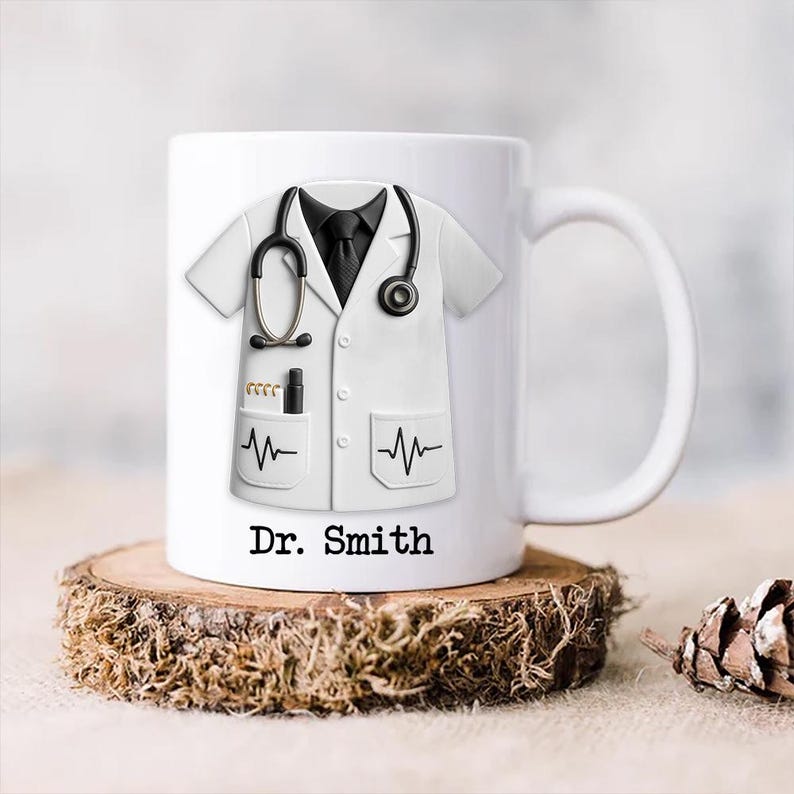 Personalized Custom Mug Doctor Name, Honor Your Favorite Doctor, Medical Uniform And Equipment, Coffee Mug, Gift For Healthcare Workers