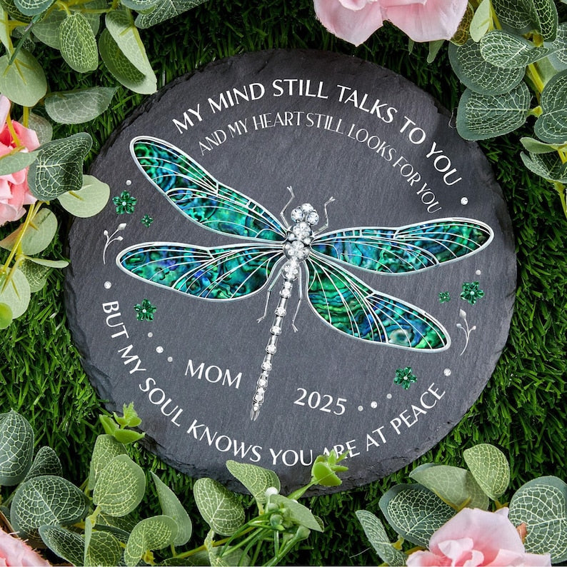 Custom Dragonfly Memorial Stone - Personalized Loss Gift, Garden Remembrance Decor