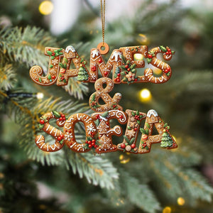 Personalised Couple Christmas Ornament 2025, Custom Gingerbread Alphabet Ornaments, First Christmas Together Baubles, Custom Couple Name