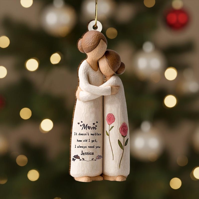 Personalized Mom and Daughter Ornament, Never Forget I Love You Ornament, Christmas Keepsake Ornament, Sentimental Christmas Gift