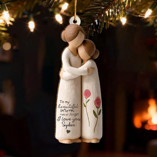 Personalized Mom and Daughter Ornament, Never Forget I Love You Ornament, Christmas Keepsake Ornament, Sentimental Christmas Gift