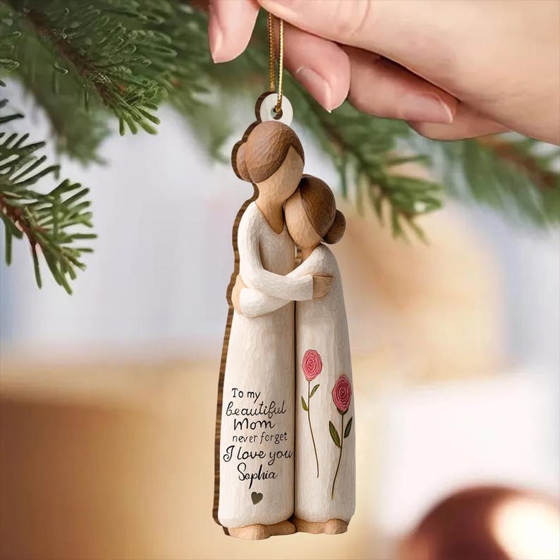 Personalized Mom and Daughter Ornament, Never Forget I Love You Ornament, Christmas Keepsake Ornament, Sentimental Christmas Gift
