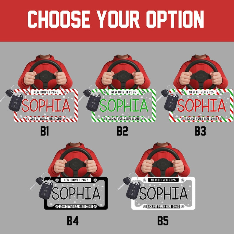 Custom Photo New Driver in Red Hoodie, Personalized 2D Flat Acrylic Ornament, Christmas Gift For New Drivers