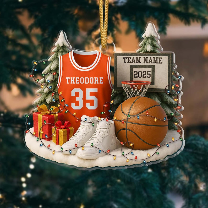Personalized Basketball Ornament 2025 Custom Jersey Keepsake