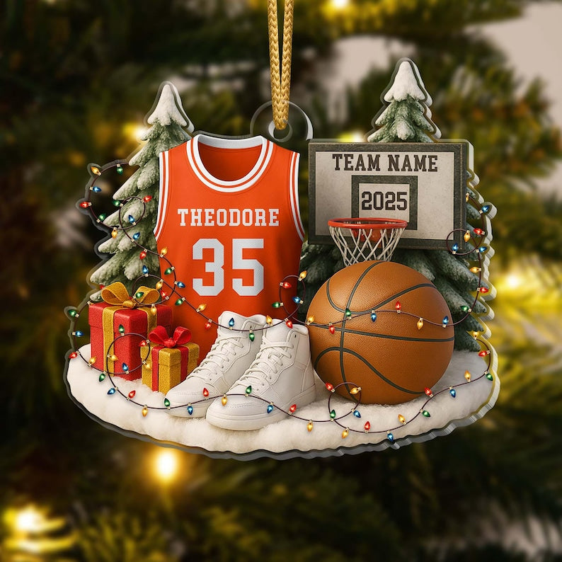 Personalized Basketball Ornament 2025 Custom Jersey Keepsake