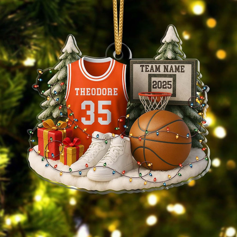 Personalized Basketball Ornament 2025 Custom Jersey Keepsake