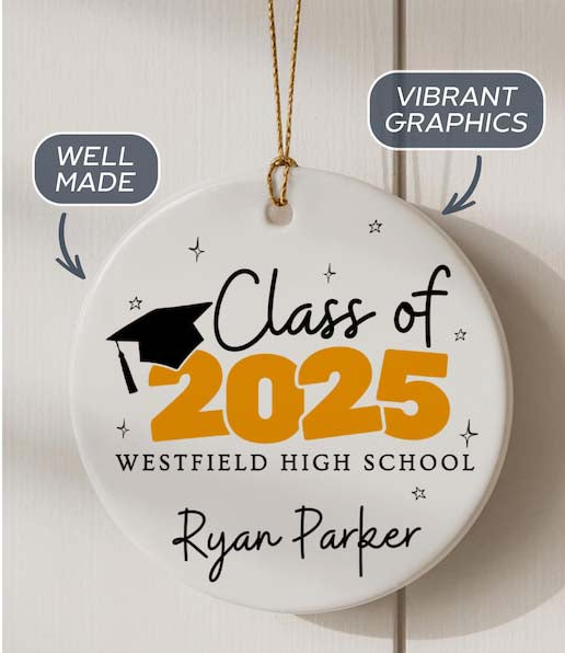 Class of 2025 Ornament Custom Graduation Ornament Class of 2026 Christmas Ornament Senior Year Gift High School Ornament Gift for Senior