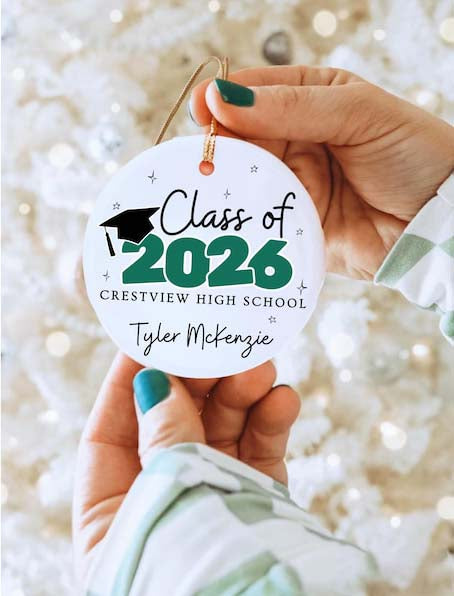 Class of 2025 Ornament Custom Graduation Ornament Class of 2026 Christmas Ornament Senior Year Gift High School Ornament Gift for Senior