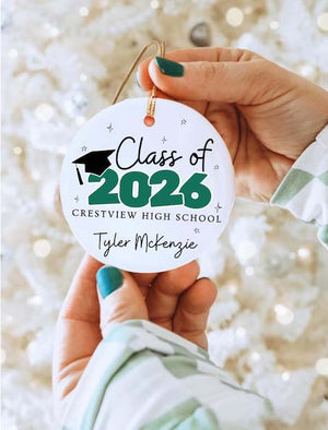 Class of 2025 Ornament Custom Graduation Ornament Class of 2026 Christmas Ornament Senior Year Gift High School Ornament Gift for Senior