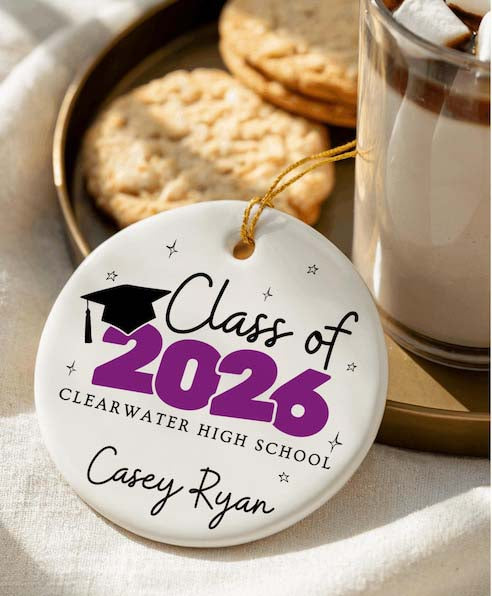 Class of 2025 Ornament Custom Graduation Ornament Class of 2026 Christmas Ornament Senior Year Gift High School Ornament Gift for Senior