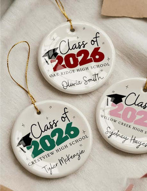 Class of 2025 Ornament Custom Graduation Ornament Class of 2026 Christmas Ornament Senior Year Gift High School Ornament Gift for Senior