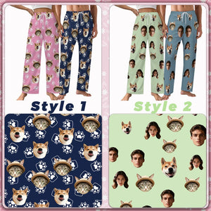 Custom Pajama Pants,Custom Pajama Pants with Photo,Funny Dog Face Pajama Pants, Xmas Pajama pants Party Christmas Gift,Xmas Gift