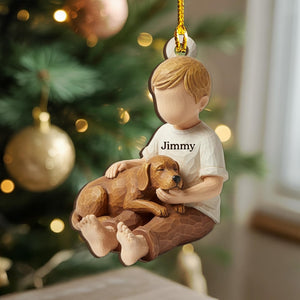 Personalized Boy and Dog Ornament | Custom Christmas Keepsake