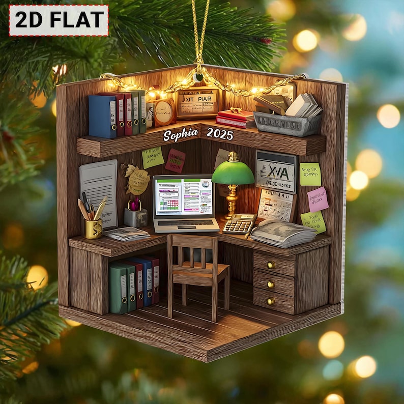 Accountant Office Ornament Personalized, CPA Gift, Bookkeeping Lover Christmas Keepsake, Finance Professional Ornament, Tax Expert Ornament