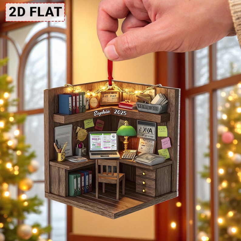 Accountant Office Ornament Personalized, CPA Gift, Bookkeeping Lover Christmas Keepsake, Finance Professional Ornament, Tax Expert Ornament