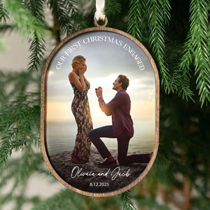 First Christmas Married Ornament With Photo - Personalized Christmas Keepsake - Wedding Christmas Gift 2025