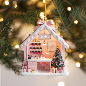 Personalized Nail Technician Christmas Ornament, Nail Salon Ornament, Custom Name Nail Tech Gift, Beauty Industry Gift, Manicurist Ornament