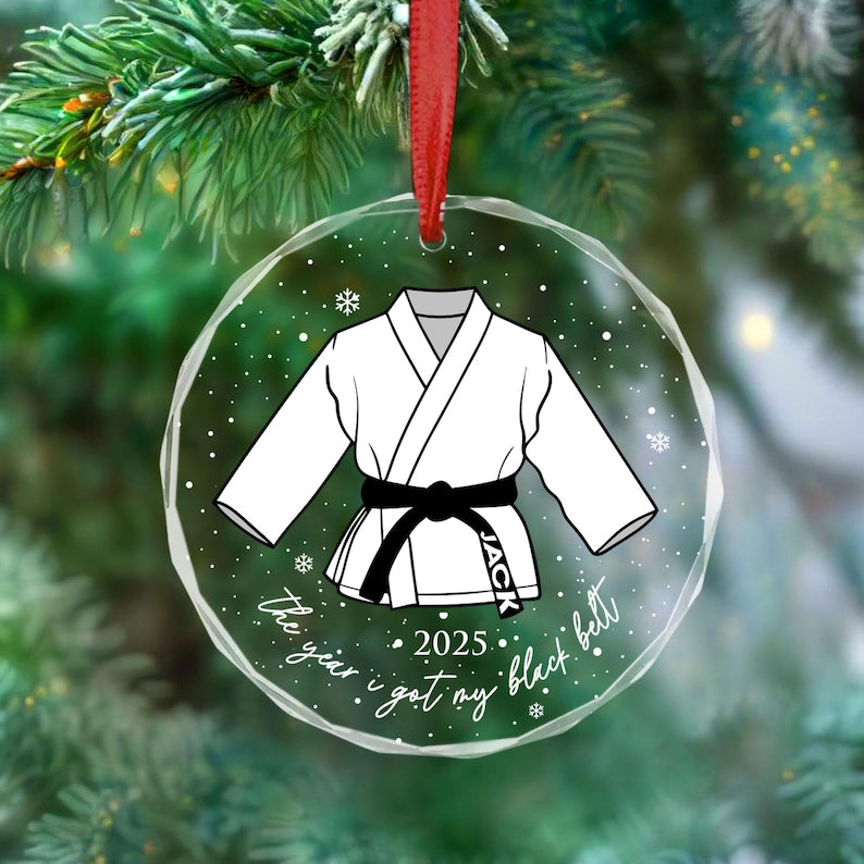 Personalized Martial Art Ornament, Karate Ornament, Taekwondo Ornament, Dojo Ornament, Karate Graduation Gift, Black Belt Graduate Ornament