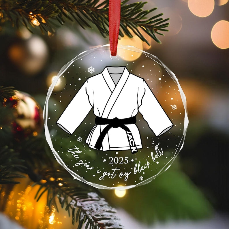 Personalized Martial Art Ornament, Karate Ornament, Taekwondo Ornament, Dojo Ornament, Karate Graduation Gift, Black Belt Graduate Ornament