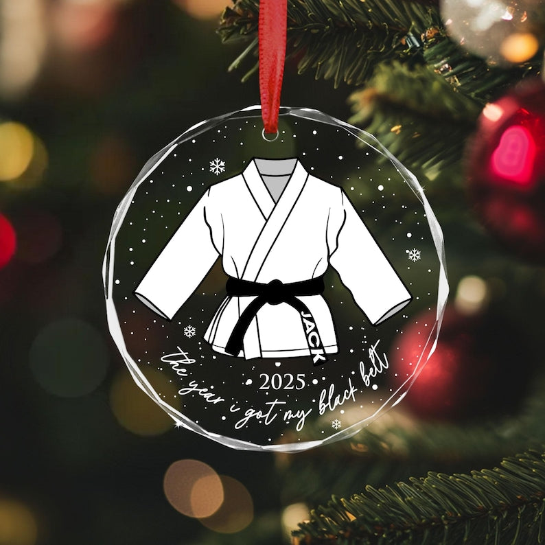 Personalized Martial Art Ornament, Karate Ornament, Taekwondo Ornament, Dojo Ornament, Karate Graduation Gift, Black Belt Graduate Ornament
