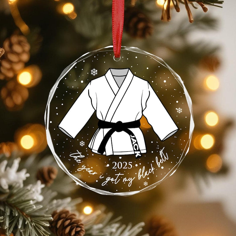 Personalized Martial Art Ornament, Karate Ornament, Taekwondo Ornament, Dojo Ornament, Karate Graduation Gift, Black Belt Graduate Ornament