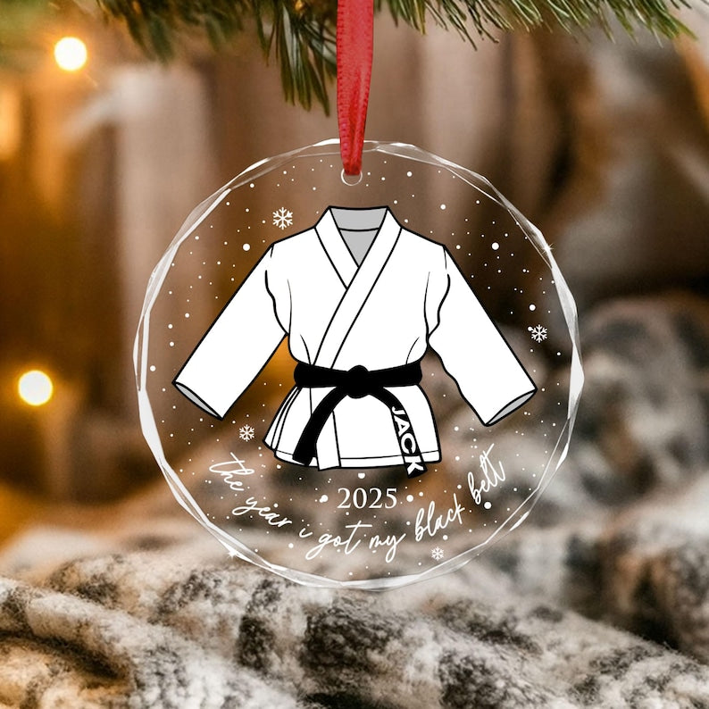 Personalized Martial Art Ornament, Karate Ornament, Taekwondo Ornament, Dojo Ornament, Karate Graduation Gift, Black Belt Graduate Ornament