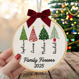 Personalized Family Christmas Ornament, Custom Embroidery Hoop, Holiday Stocking, 2025 Gingerbread & Festive Decoration, Gift for Families
