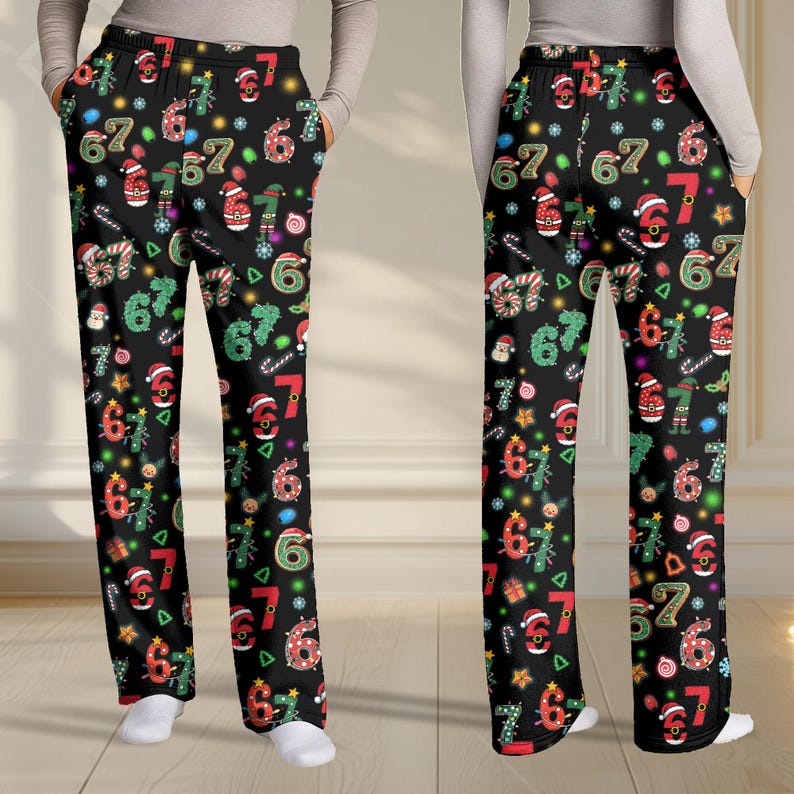 67 Meme Pajamas Pants, Six Seven Christmas Pajama Pants, Christmas Pants, Funny Holiday Loungewear Cozy Unisex Xmas Loungewear il_794xN.7395554506_5cgw.jpg