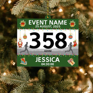 Personalized Race Bib Christmas Ornament 2025, Custom Acrylic Running Keepsake, Cross Country Marathon Runner Gifts, Marathon Lover Gift