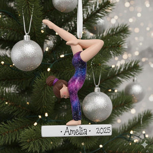 Personalized Gymnastics Girl Christmas Ornament, Balance Beam Gift