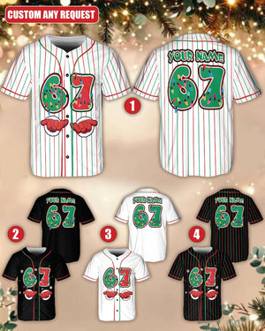 Funny Christmas '67' Meme Baseball Jersey, Festive Holiday Outfit