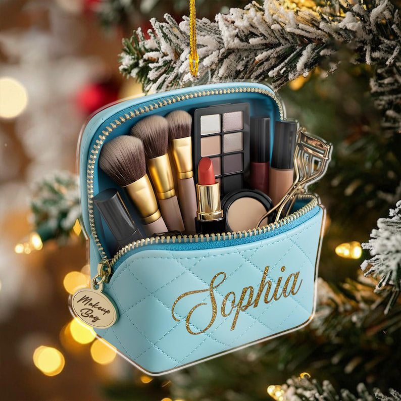 Personalized Makeup Ornament 2025: Beauty Bag Keepsake, Christmas Gift Makeup Lovers