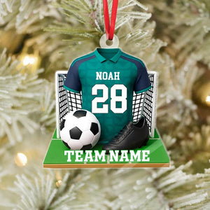 Personalized Soccer Player Ornament, Sport Christmas Ornament, Soccer Fan Gift, Soccer Team Gift, Soccer Coach Gift, Team Christmas Gifts