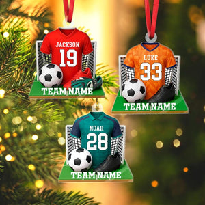 Personalized Soccer Player Ornament, Sport Christmas Ornament, Soccer Fan Gift, Soccer Team Gift, Soccer Coach Gift, Team Christmas Gifts