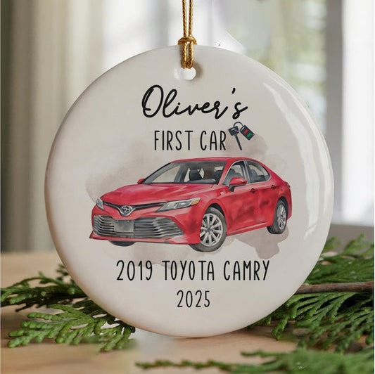Custom First Car Christmas Ornament for First Car Photo Keepsake Custom New Car Ornament for New Driver Gift Personalized First Car Ornament