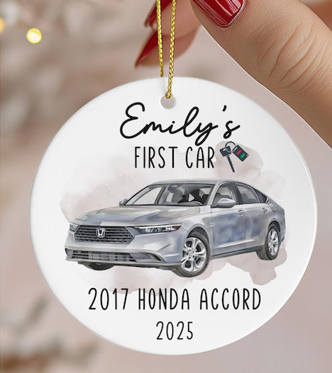 Custom First Car Christmas Ornament for First Car Photo Keepsake Custom New Car Ornament for New Driver Gift Personalized First Car Ornament