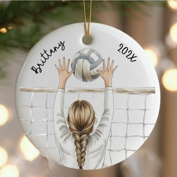 Personalized Volleyball Ornament for Volleyball Team, Custom Christmas Ornament for Volleyball Player, Girl Volleyball Team Gift for Coach